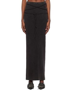 OTTOLINGER Grey Rib Maxi Skirt - Black