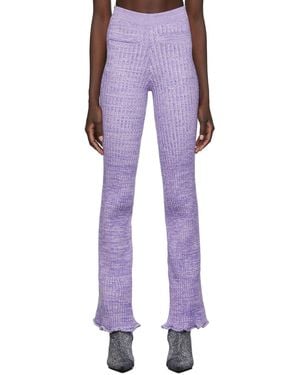 Rabanne Rib Knit Flare Lounge Pants - Purple