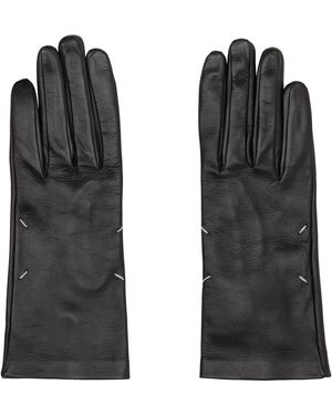 Maison Margiela Leather Gloves - Black
