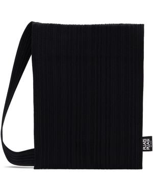 Pleats Please Issey Miyake Crepe Knit Bag - Black