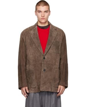 Ssstein Goat Suede Blazer - Brown
