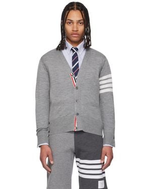 Thom Browne グレー 4-Bar リラックスフィット カーディガン