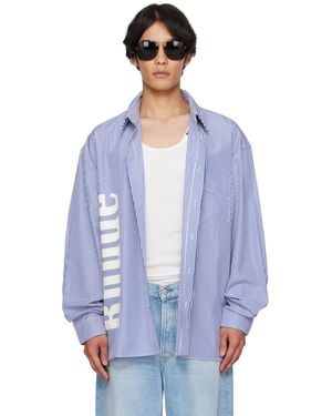 Rhude Side Logo Ls Shirt - Blue