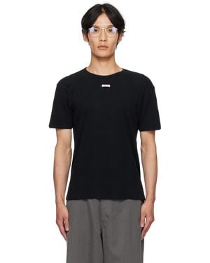 Maison Margiela ブラック リブ Tシャツ