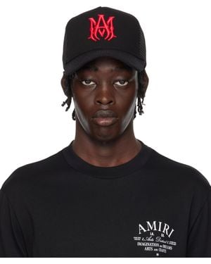 Amiri ブラック＆レッド Ma ロゴ トラッカーキャップ