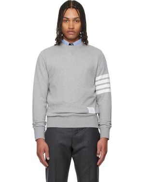 Thom Browne Classic Loopback 4-Bar Sweatshirt - Grey