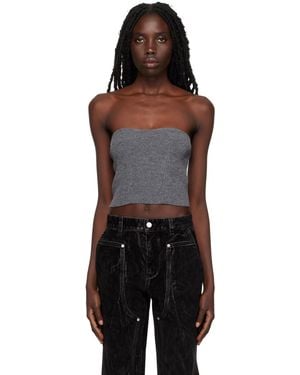 Stella McCartney Gray Ribbed Corset - Black