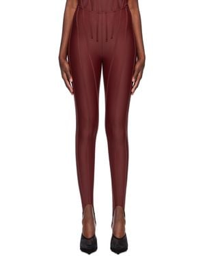 Mugler Corseted Leggings - Red