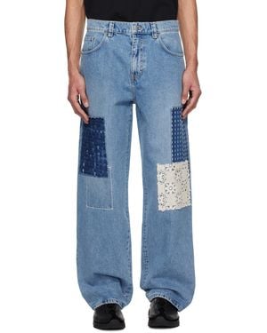 Axel Arigato Patchwork Relaxed Jeans - Blue