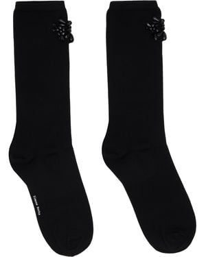 Simone Rocha Beaded Flower Cluster Socks - Black