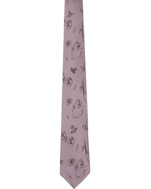 Vivienne Westwood 8.5Cm 'Flower & Orb' Tie - Purple