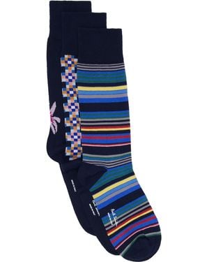 Paul Smith Ensemble De Trois Paires De Chaussettes Bleu Marine