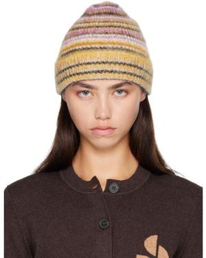 Isabel Marant Bonnet Morenne Multicolore En Mohair Mélangé - Marron