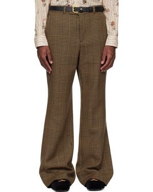 Valentino Glen Check Trousers - Brown