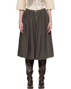 MM6 by Maison Margiela Short Brun En Gabardine Surteinte De Coton - Gris