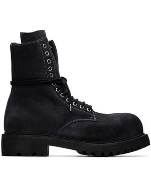 A Diciannoveventitre Bottes Militaires Fiore Prisma Noires