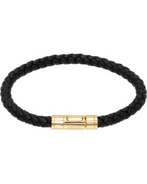 Tom Ford Bracelet Tubulaire En Cuir - Noir