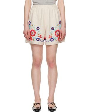 Bode Off- Beaded Garden Party Shorts - Multicolor