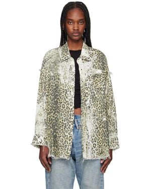 R13 Shredded Seam Drop Neck Shirt - Multicolor
