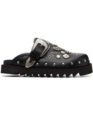 Toga Virilis Eyelet Metal Sabot Slip-On Loafers - Black