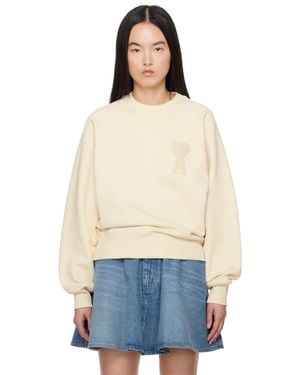 Ami Paris オフホワイト Ami De Coeur Patch スウェットシャツ - ブルー