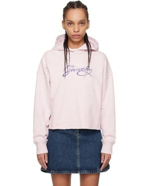 Givenchy ピンク スネーク プリント クロップド フリース フーディ - マルチカラー