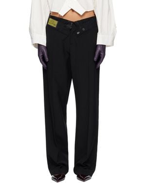 MM6 by Maison Margiela Reverse Waistband Trousers - Black