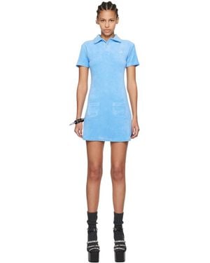 Abra Spread Collar Minidress - Blue