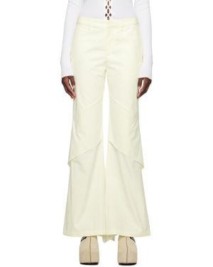 Dion Lee オフホワイト ドレープ トラウザーズ - ナチュラル