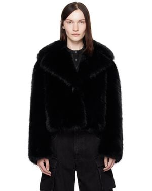 Stand Studio Samara Faux-Fur Jacket - Black