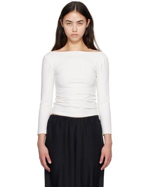 St. Agni Soft Jersey Ballerina Long Sleeve T-Shirt - White