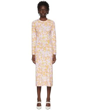 ROKH Pink Polyester Mid-length Dress - Black