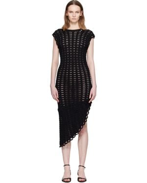 Loulou de Saison Malena Ruffled Crochet Midi Dress - Black