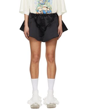 Jenny Fax Satin Panty Miniskirt - Black