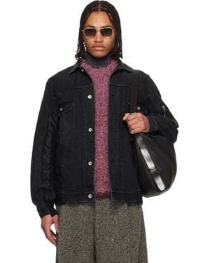 Sacai Nylon Twill & Denim Jacket - Black