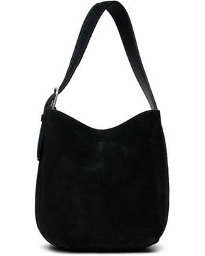 TOTEME Small Belted Suede Tote - Black