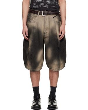 Lu'u Dan Puffa Denim Shorts - Black