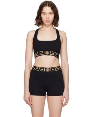 Versace ブラック グレカ ボーダー ブラ