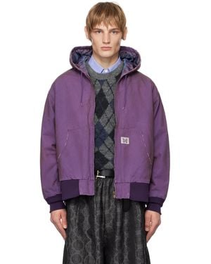 Needles Zipped Work Hoodie - Purple