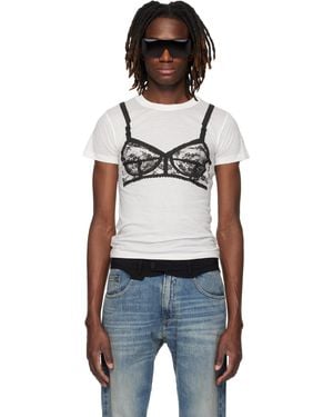 VAQUERA T-Shirt Blanc Cassé À Image De Soutien-Gorge Trompe L'Œil - Noir