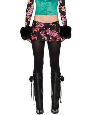 GUIZIO Floral Miniskirt - Black