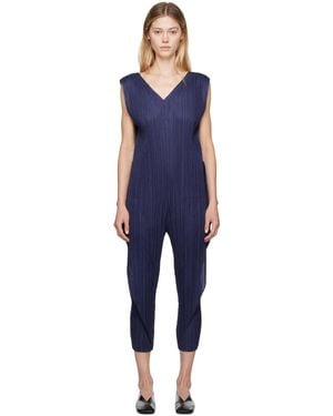 Pleats Please Issey Miyake Thicker Bottoms 1 Jumpsuit - Blue