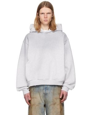 Acne Studios グレー ロゴ フーディ - ホワイト