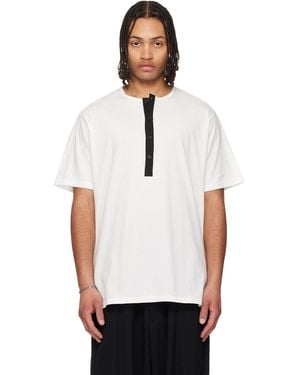 Yohji Yamamoto Off- Short Sleeve Henley - White