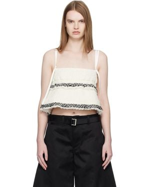Sacai Off- Tweed Camisole - Black