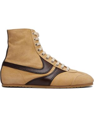 Dries Van Noten Canvas High Top Trainers - Brown