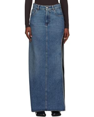 Coperni Garter Belt Denim Maxi Skirt - Blue