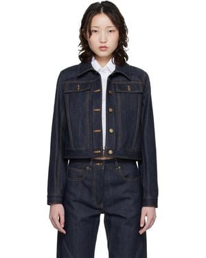 Thom Browne Shrunken Selvedge Denim Jacket - Black