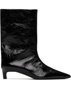 Jil Sander Crinkled Calfskin Boots - Black
