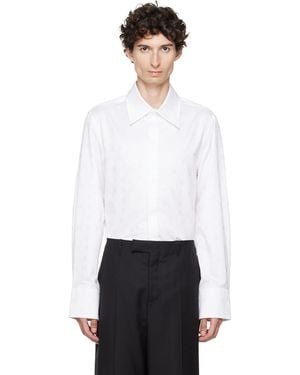Marine Serre Moonogram Jacquard Cotton Ls Shirt - White